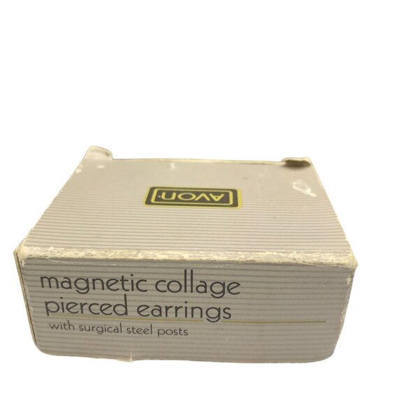 RARE Retro Avon Magnetic Collage Earrings, Vintage Unique Studs, Design Your Own - Picture 5 of 7
